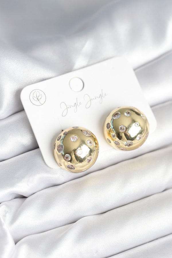 BKP11292 - Pirinç Gold Renk Zirkon Taşlı Kadın Küpe