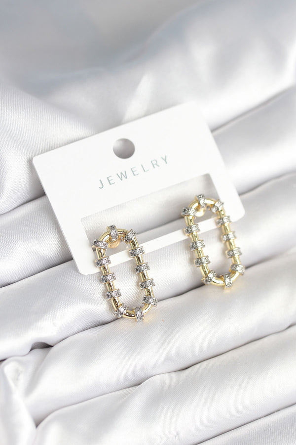 BKP11302 - Vintage Model Halka Zirkon Taşlı Kadın Küpe