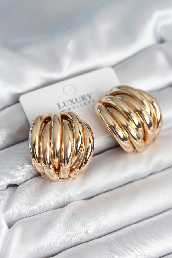 BKP11315 - Pirinç Gold Renk Vintage Kadın Küpe