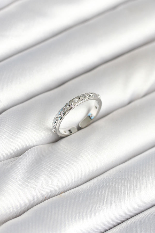 BYK3902 - Pirinç Gümüş Renk Zirkon Taşlı Kadın Yüzük