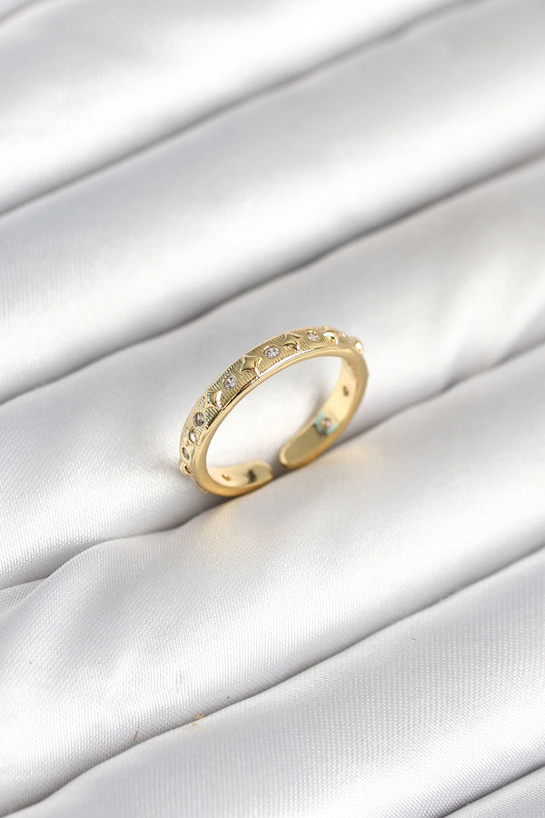 BYK3903 - Pirinç Gold Renk Zirkon Taşlı Kadın Yüzük