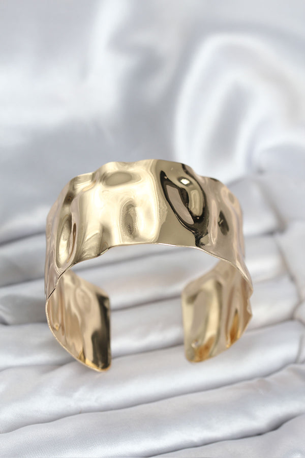 BB8061 - Pirinç Gold Renk Levha Model Kadın Bileklik