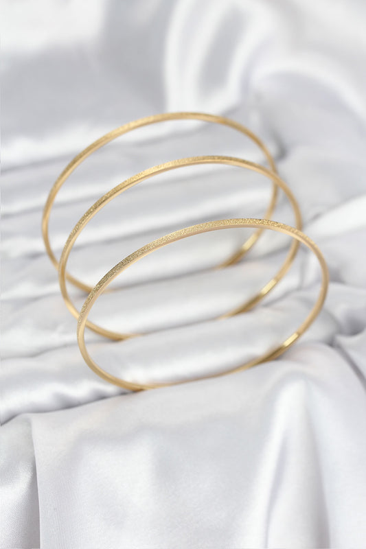 BB8076 - 316L Çelik Gold Renk Simli Model Ajda 65 mm Kadın Bileklik