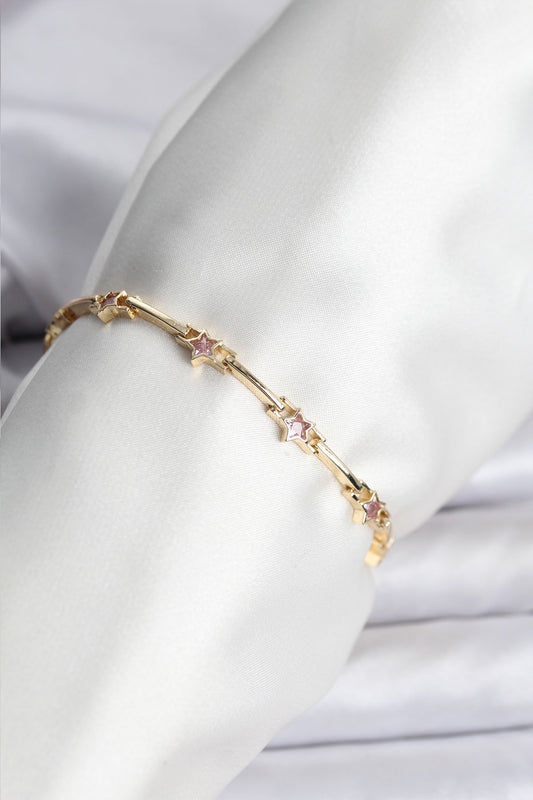 BB8081 - Yıldız Model Gold Renk Pirinç Bileklik