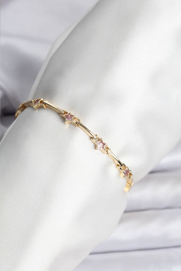 BB8081 - Yıldız Model Gold Renk Pirinç Bileklik