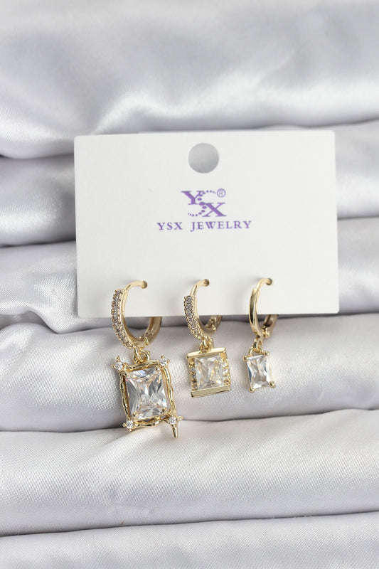 BKP11344 - Gold Renk Zirkon Taşlı Kadın Küpe