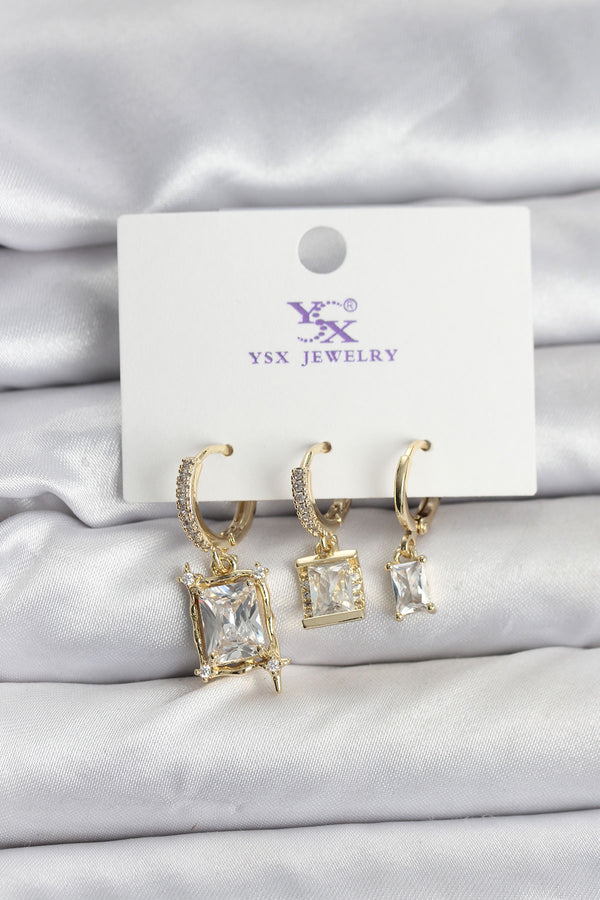 BKP11344 - Gold Renk Zirkon Taşlı Kadın Küpe