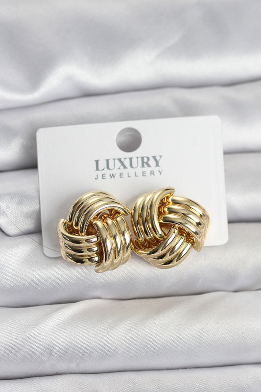 BKP11348 - Pirinç Sarmal Gold Renk Kadın Küpe