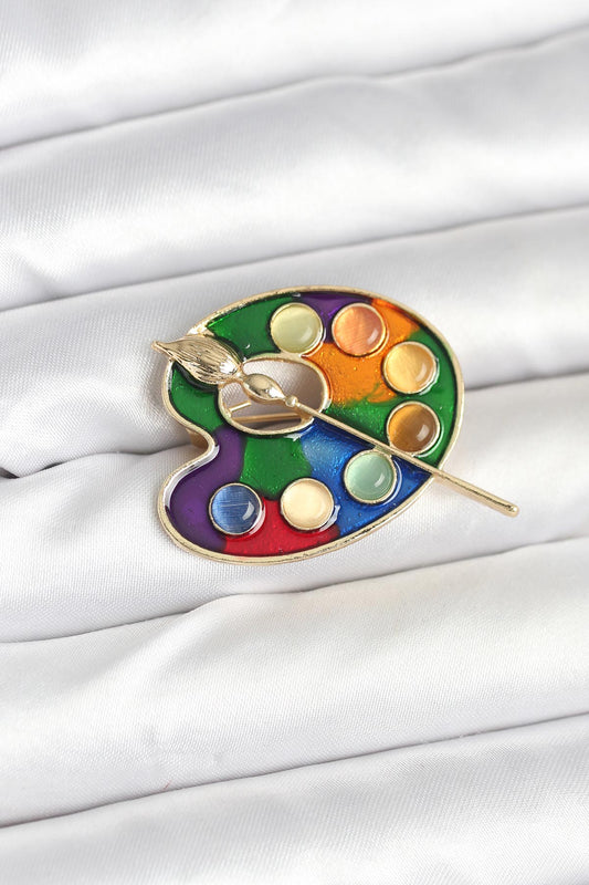 BR464 - Ressam Paleti Model Broş