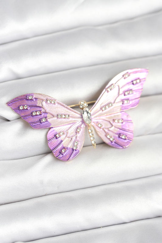 BR465 - Lila Renk Kelebek Model Broş