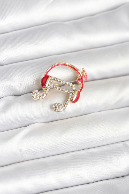 BR467 - Kulaklıklı Nota Model Broş