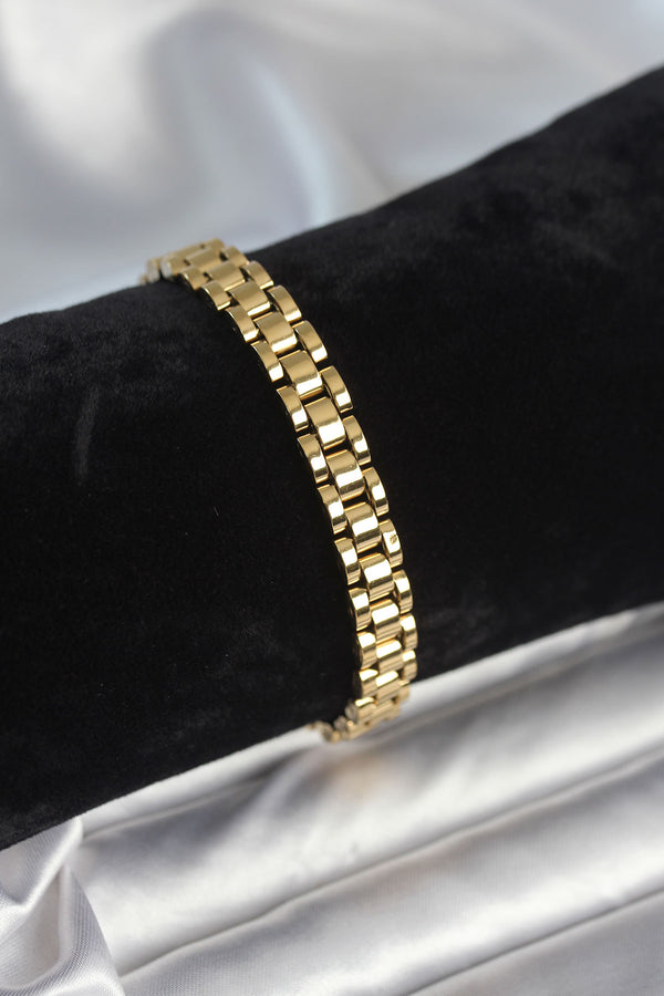 EB3763 - 316L Çelik Gold Renk 7 mm Kalınlık Erkek Bileklik
