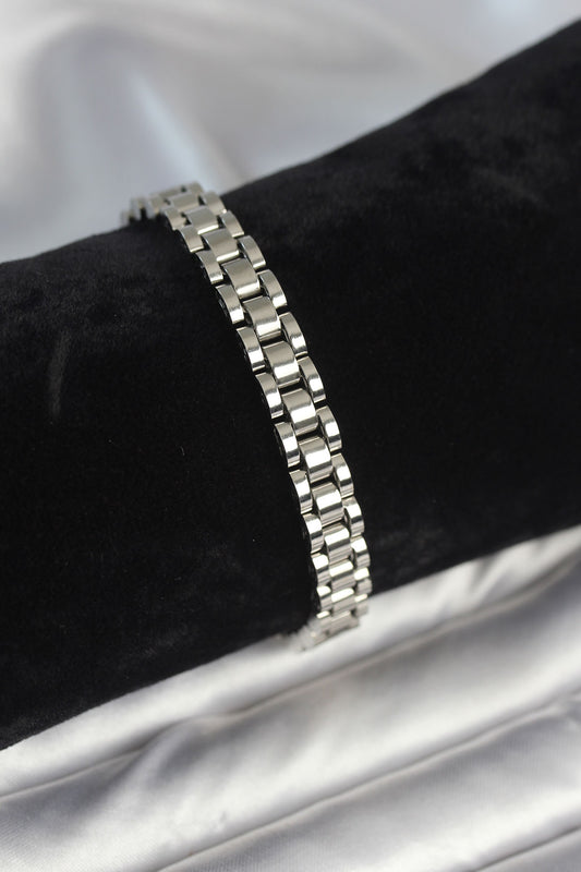 EB3765 - 316L Çelik Gümüş Renk 7 mm Kalınlık Erkek Bileklik