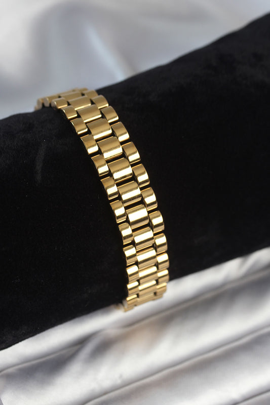 EB3776 - 316L Çelik Gold Renk 12 mm Kalınlık Erkek Bileklik