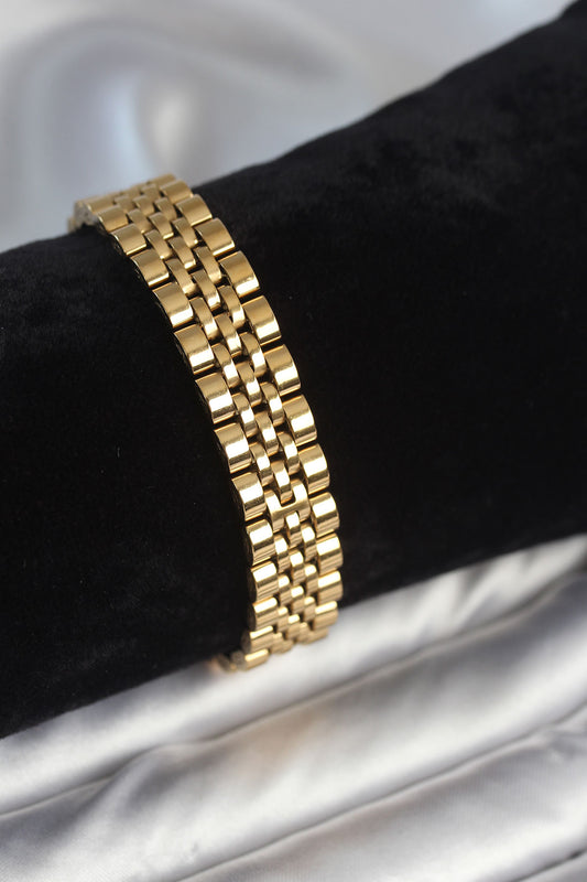 EB3779 - 316L Çelik 12 mm Kalınlıkta Gold Renkli Erkek Bileklik