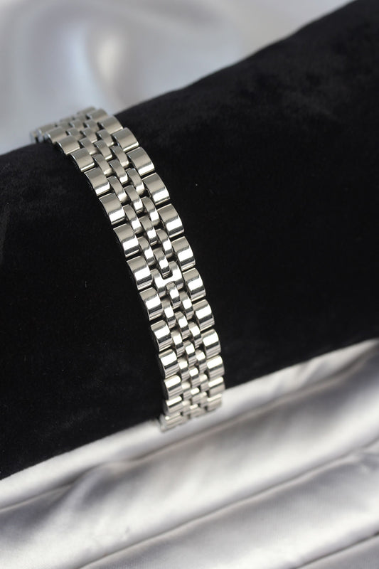 EB3780 - 316L Çelik 12 mm Kalınlıkta Gümüş Renkli Erkek Bileklik