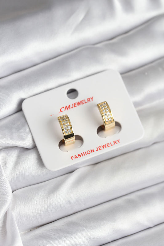 BKP11428 - 14K Gold Renk Kaplama Zirkon Taşlı Halka CM Kadın Küpe