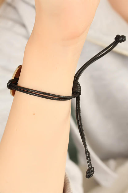LOVE (Aşık) Siyah Deri İpli Unisex Mood Bileklik - BB1986